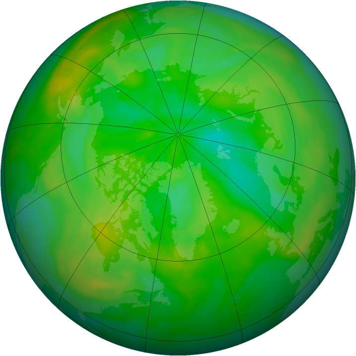 Arctic ozone map for 09 July 2014